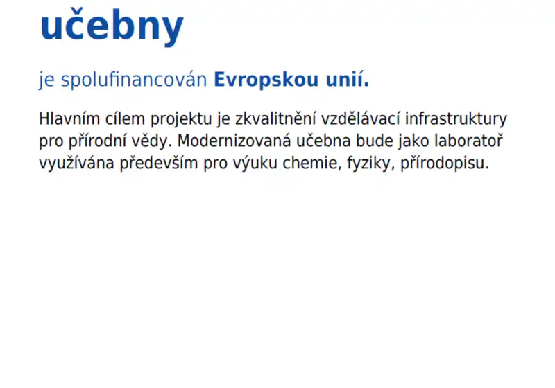 Modernizace a vybavení odborné učebny
